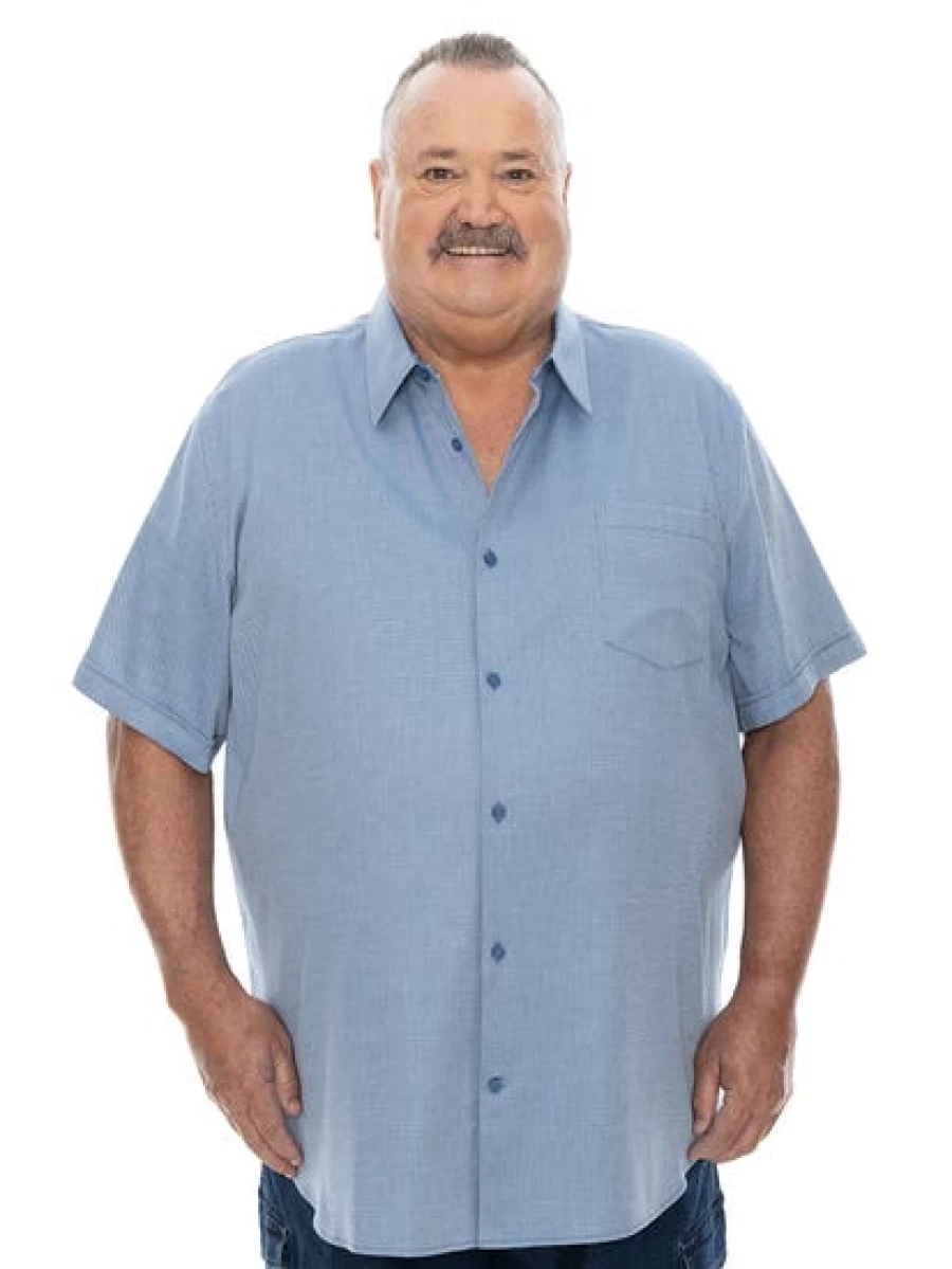 Built N Fit Men's Light Blue Short Sleeve Shirt - Big & Tall Comfort Fit Casual Tee
