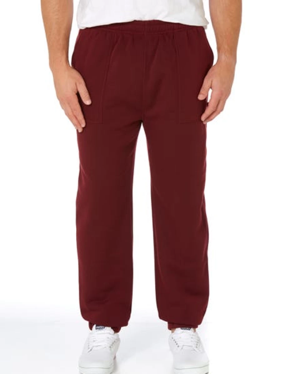 Lowes Men's Burgundy Knitted Fleece Track Pants for Comfort & Warmth