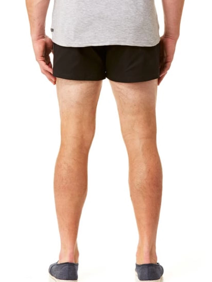 Ruggers Men's Regular Fit Shorts - Classic Black Casual Shorts for Men
