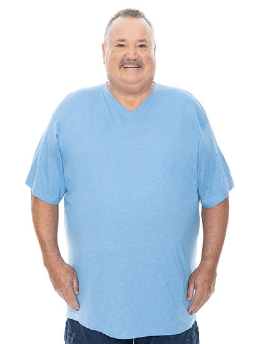 DBK Men's Big & Tall Blue Marle Cotton T-Shirt - Comfortable Casual Tee