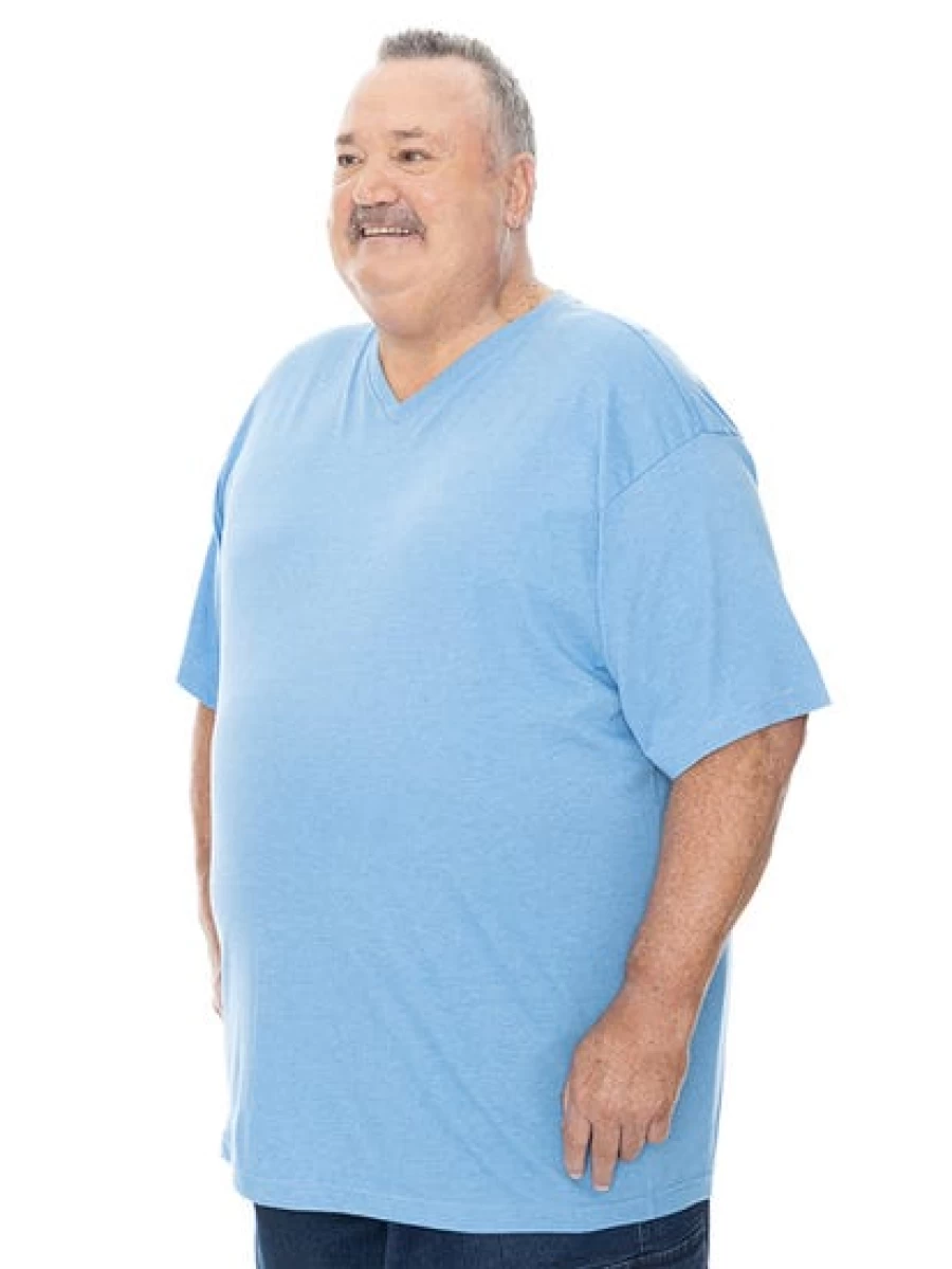 DBK Men's Big & Tall Blue Marle Cotton T-Shirt - Comfortable Casual Tee