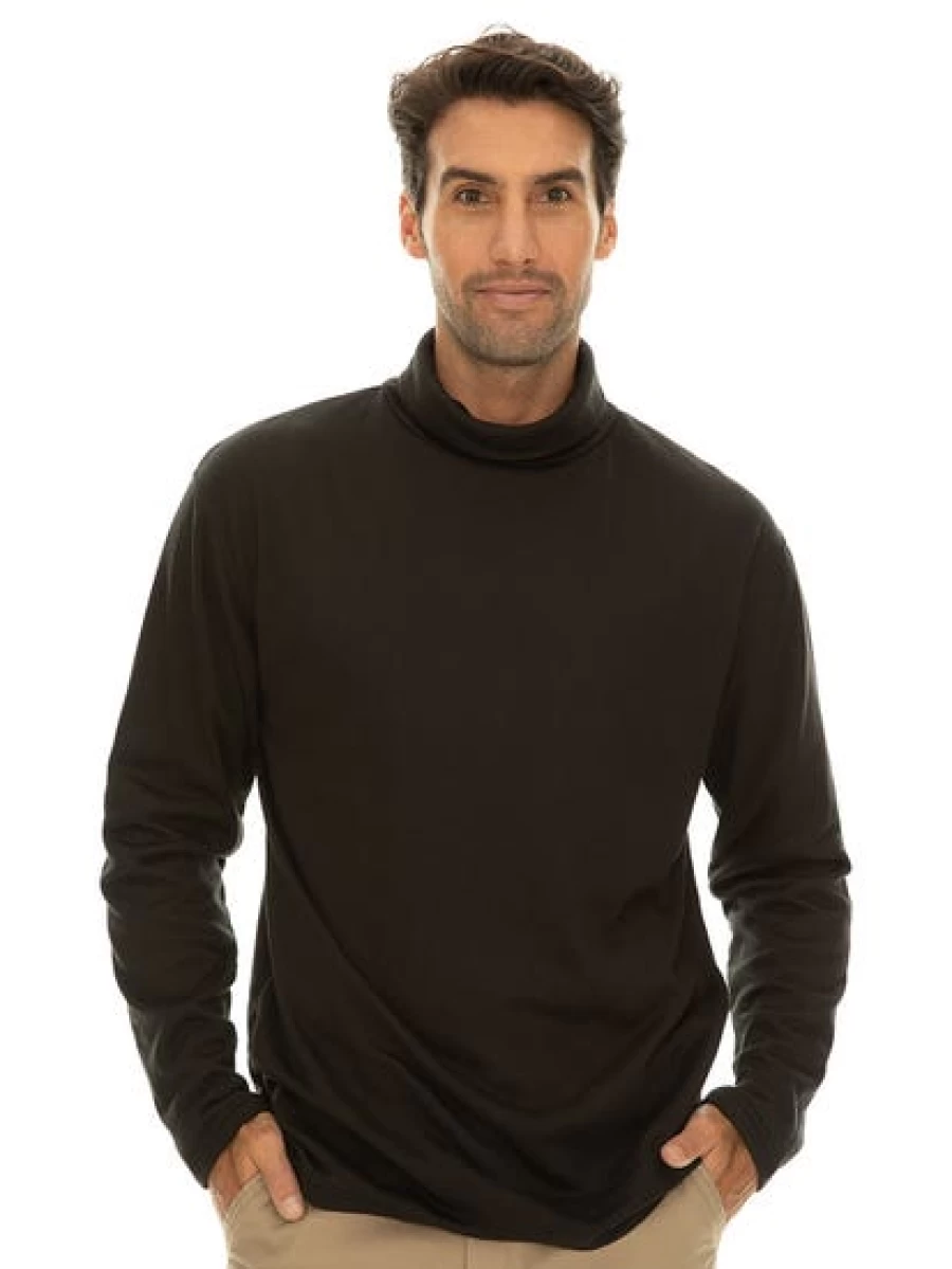 Lowes Men's Black Polar Fleece Skivvy - Warm Winter Thermal Underwear