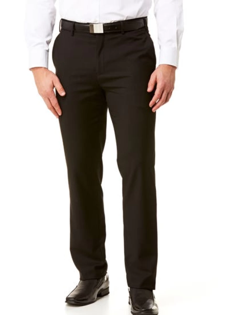 Lowes Men's Regular Fit Basic Black Trousers for Everyday Wear