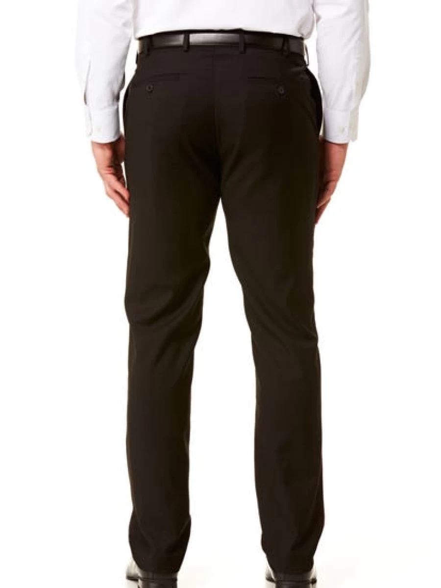 Lowes Men's Regular Fit Basic Black Trousers for Everyday Wear