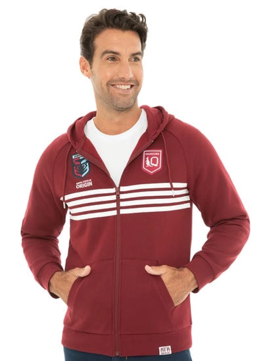 Licensed Men's QLD Zip-Up Hoodie - Premium Comfort & Style