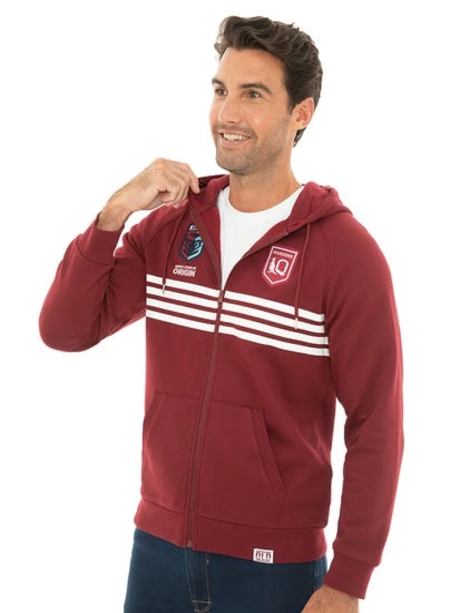 Licensed Men's QLD Zip-Up Hoodie - Premium Comfort & Style