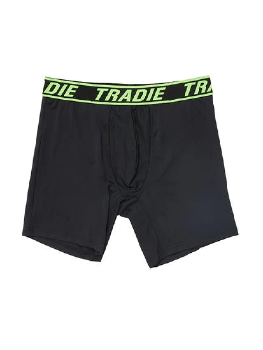 "Tradie Men's Black Electric Long Leg Active Trunk - High-Performance Workwear"