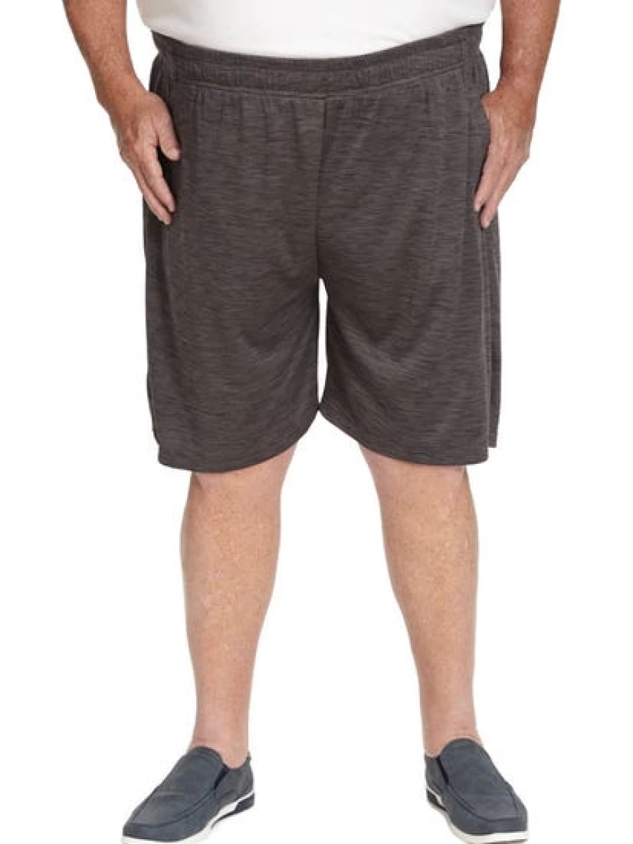DBK Men's Elastic Waist Basketball Shorts with Charcoal Fleck Design