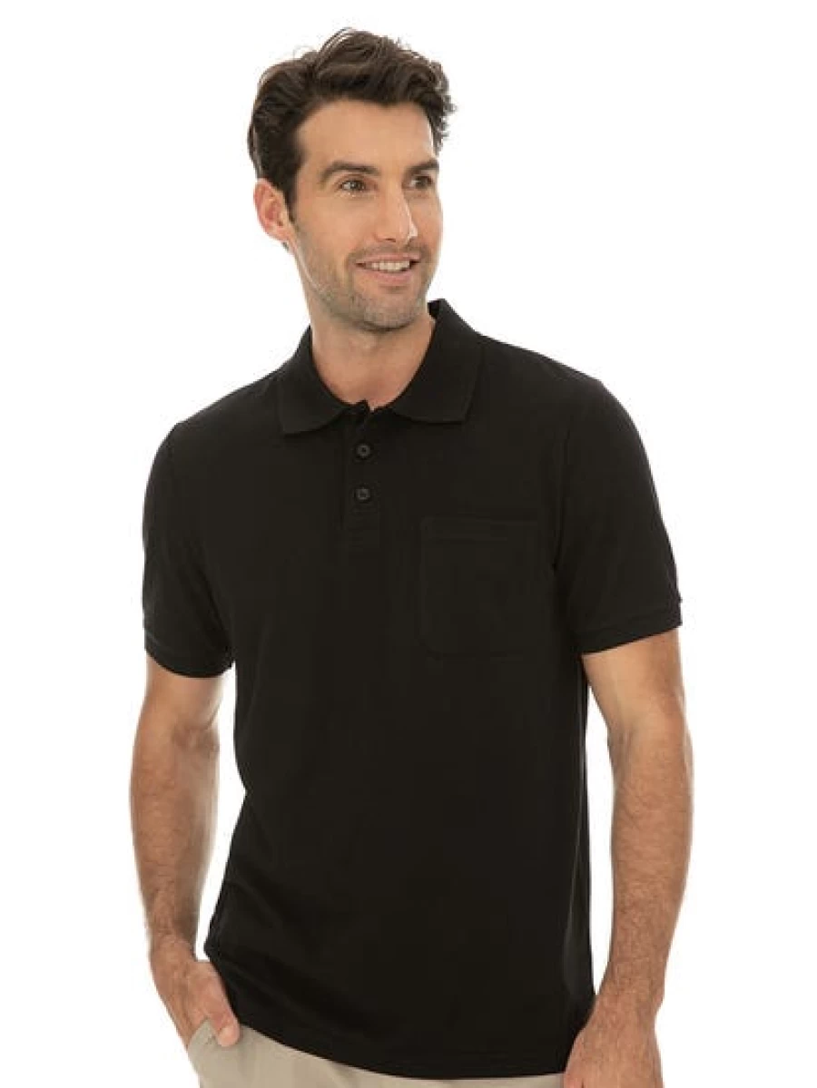 Lowes Men's Stretch Cotton Polo Shirt - Comfortable Black Polo for Men