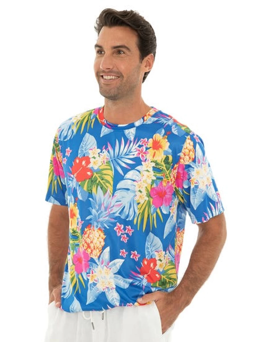 Lowes Men's Tropical Blue Crew Neck T-Shirt