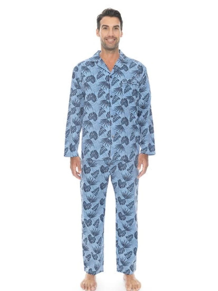 Lowes Men's Printed Tropical Woven Pajamas - Comfortable Sleepwear