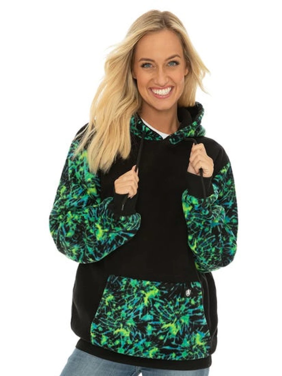 Men's TROJAN Fleece Hoodie - Black & Aqua Color Unisex Comfort Fit