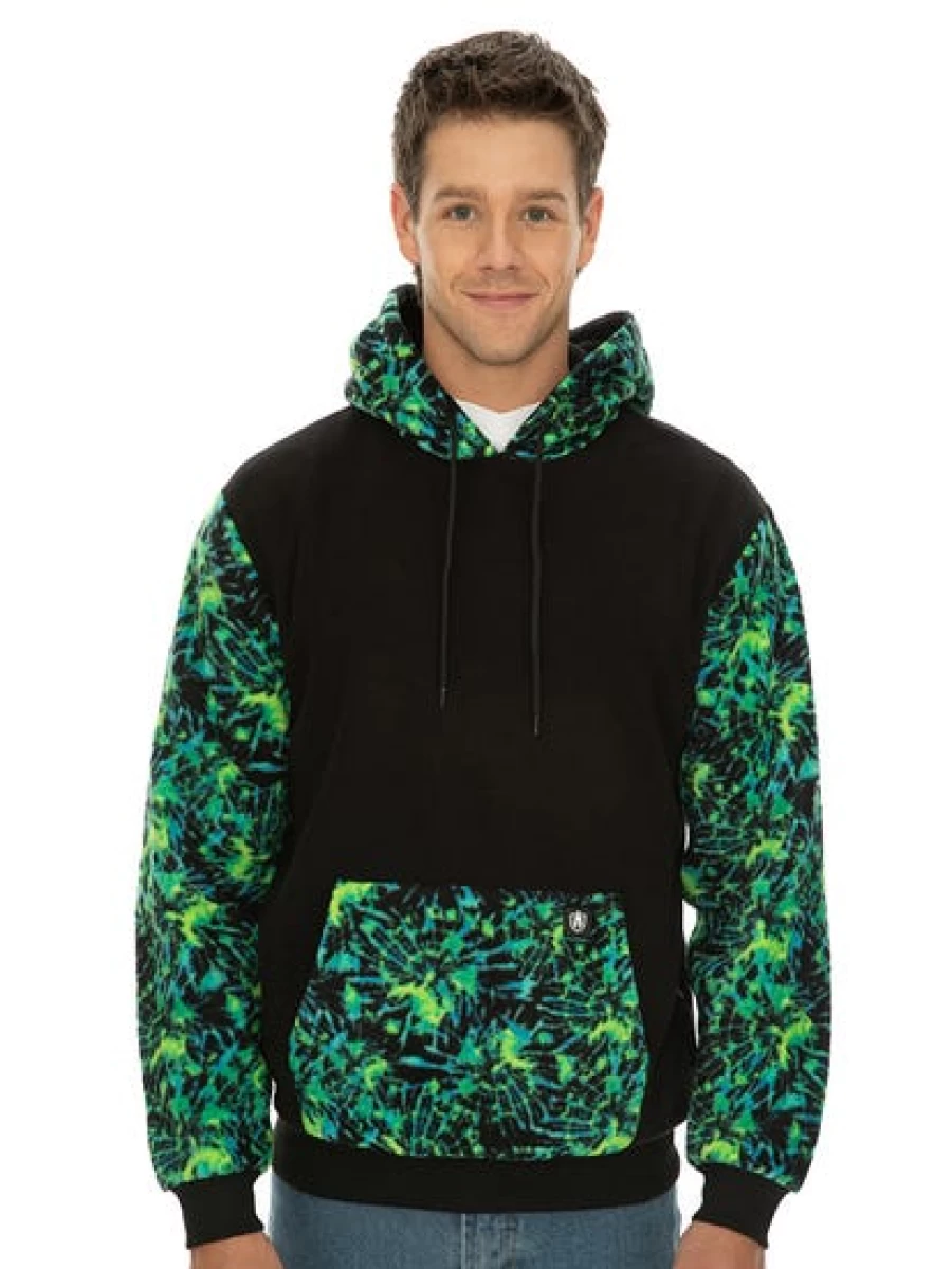 TROJAN Men's Black & Aqua Fleece Hoodie - Warm Comfortable Pullover for Casual Wear
