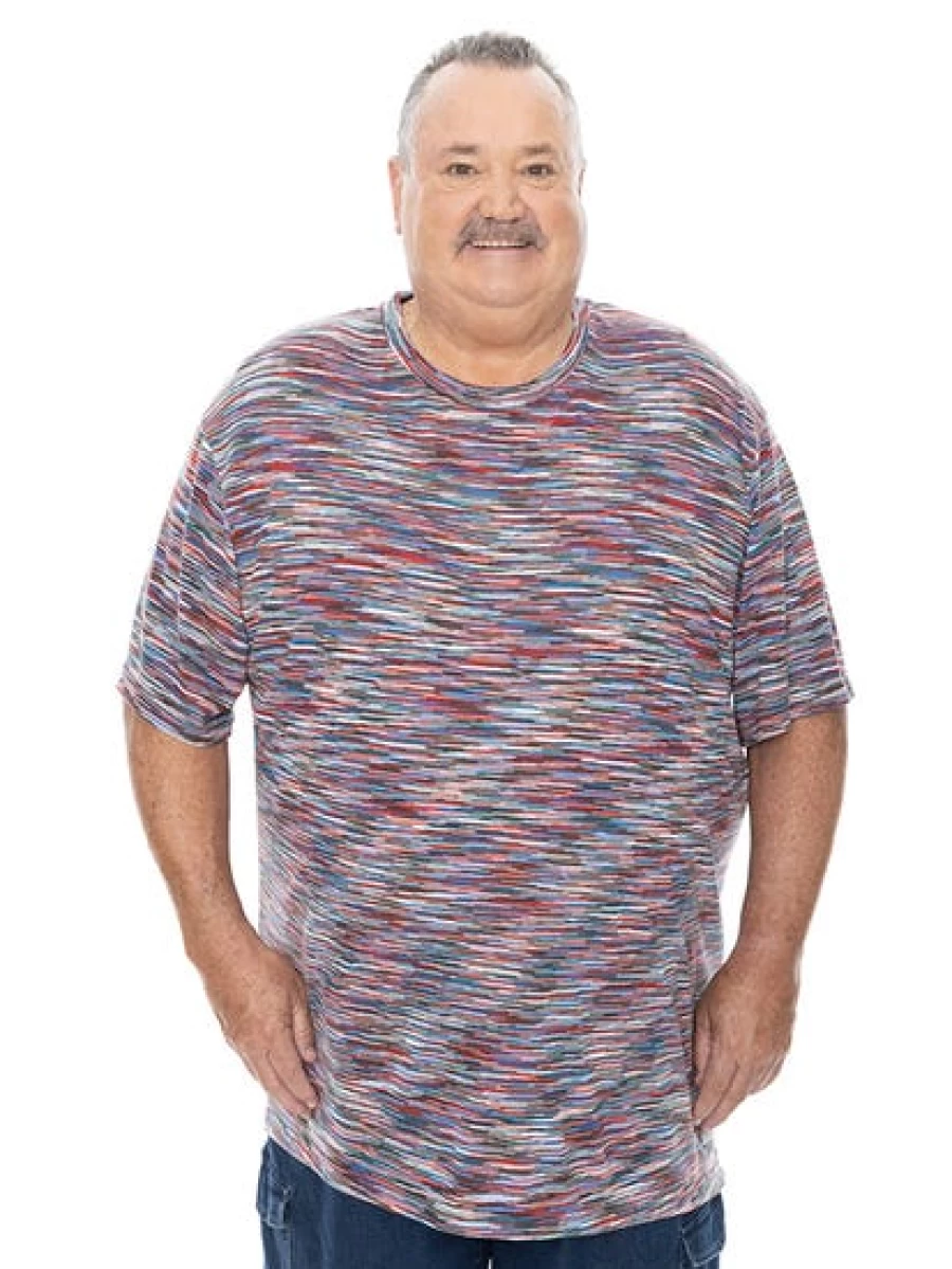 Built N Fit Men's Space Dye Graphic T-Shirt - Big & Tall Fashion Tee