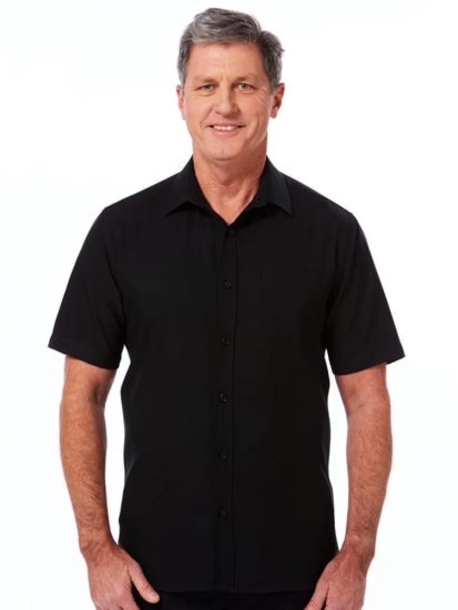 Lowes Men's Premium Black Microfiber Short Sleeve Shirt