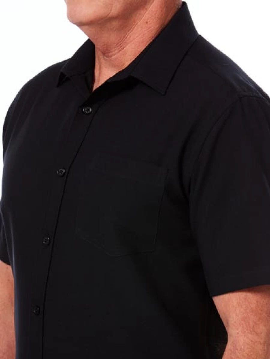 Lowes Men's Premium Black Microfiber Short Sleeve Shirt