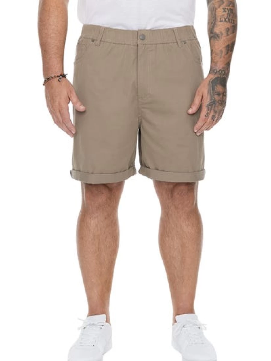 BUILT N FIT Men's Big & Tall 5-Pocket Twill Shorts for Comfort & Style