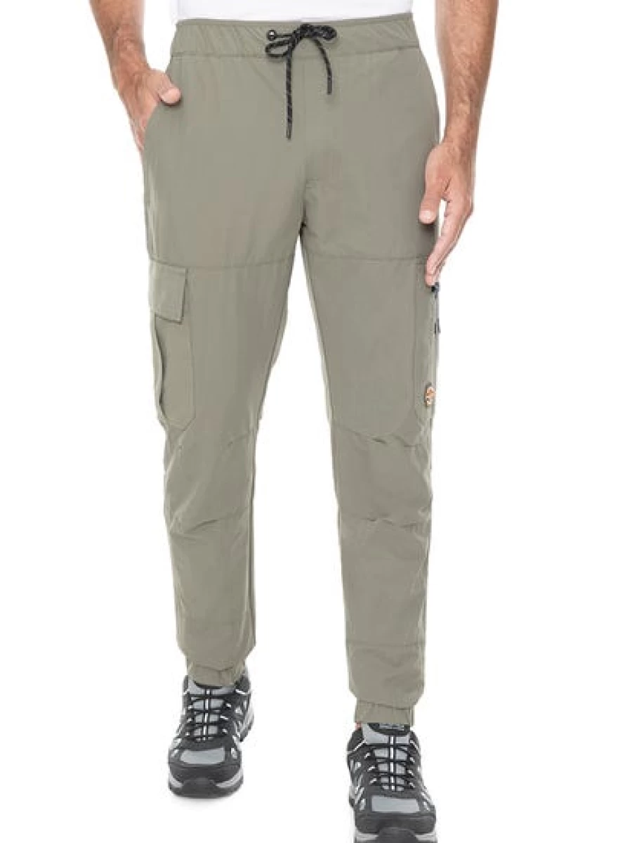 Outer Peak Men's Hiking Cargo Pants - Elastic Waist Khaki for Outdoor Adventures