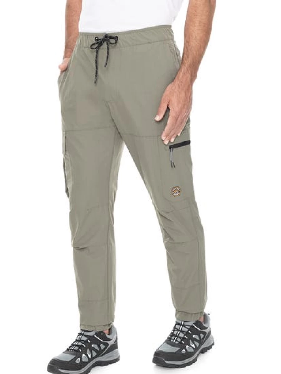 Outer Peak Men's Hiking Cargo Pants - Elastic Waist Khaki for Outdoor Adventures