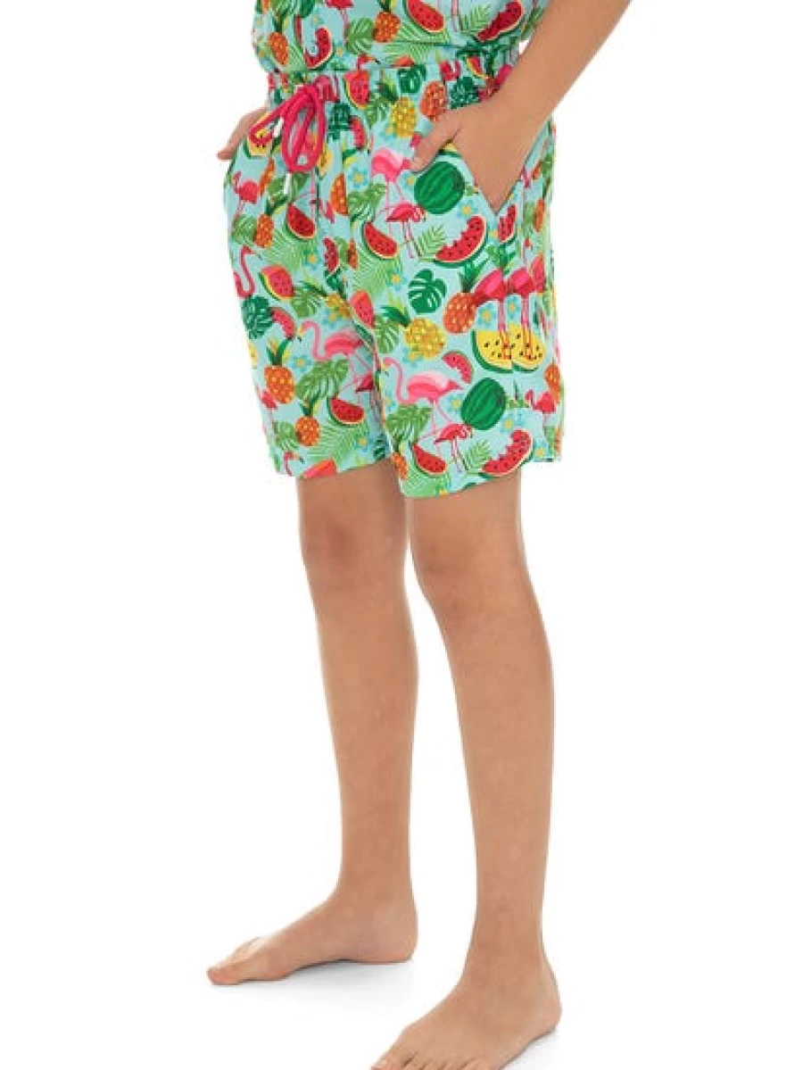 Riley Adams Men's Fruity Flamingo Print Shorts for Kids