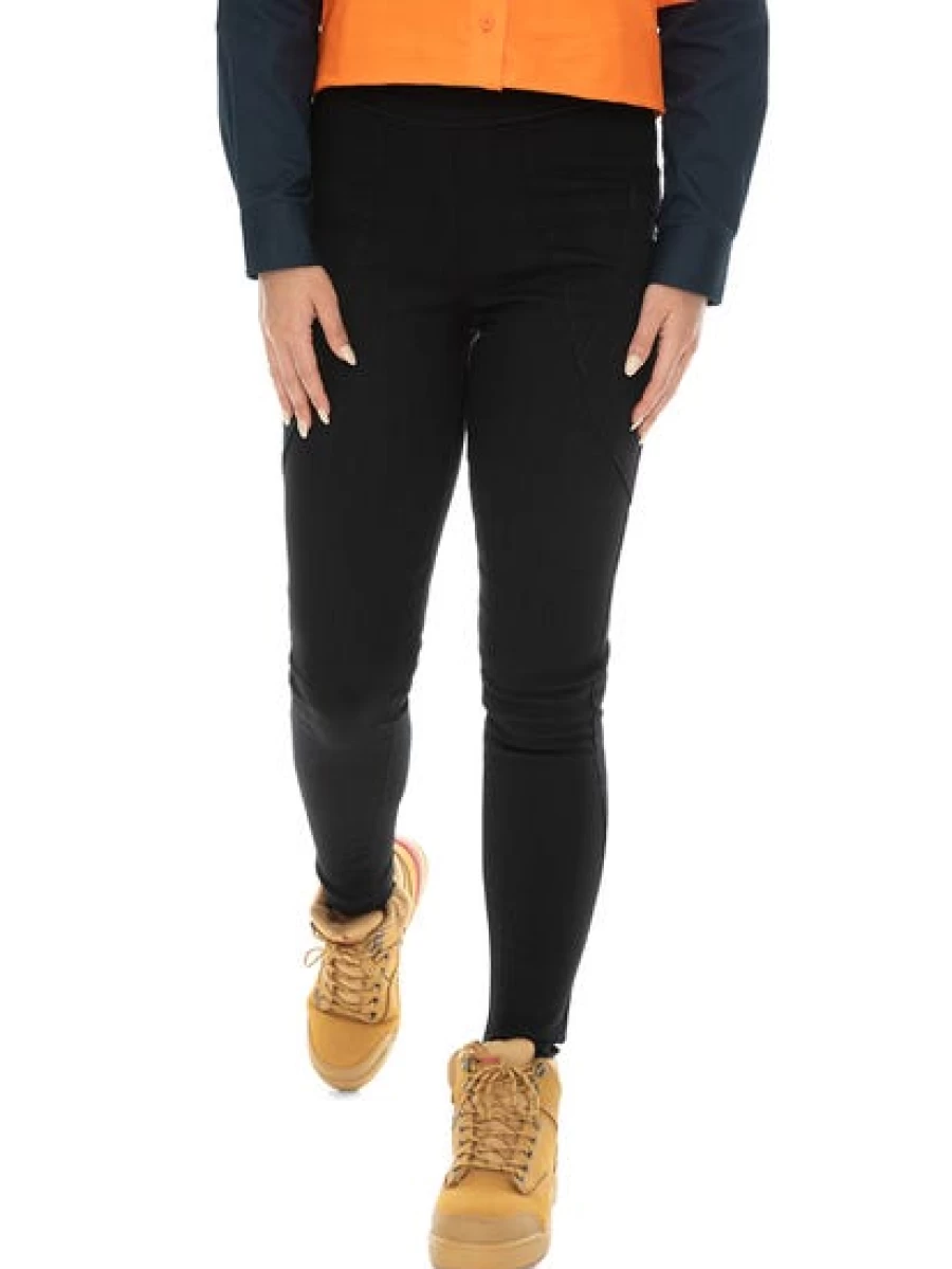 Hard Yakka Men's Black Jeggings - Comfortable Stretch Work Pants