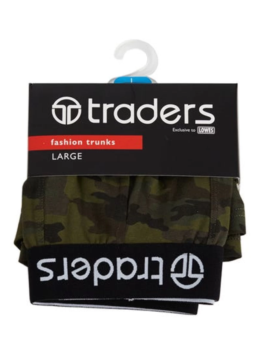 Lowes Men's Camo Print Trunks - Traders Style Comfortable Boxer Shorts