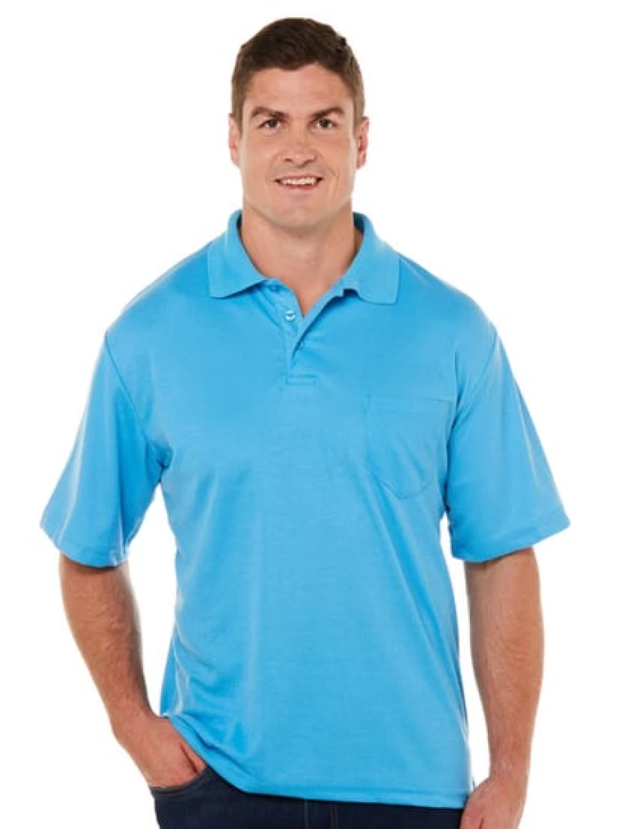 Lowes Men's Classic Aqua Polo Shirt with Front Pocket