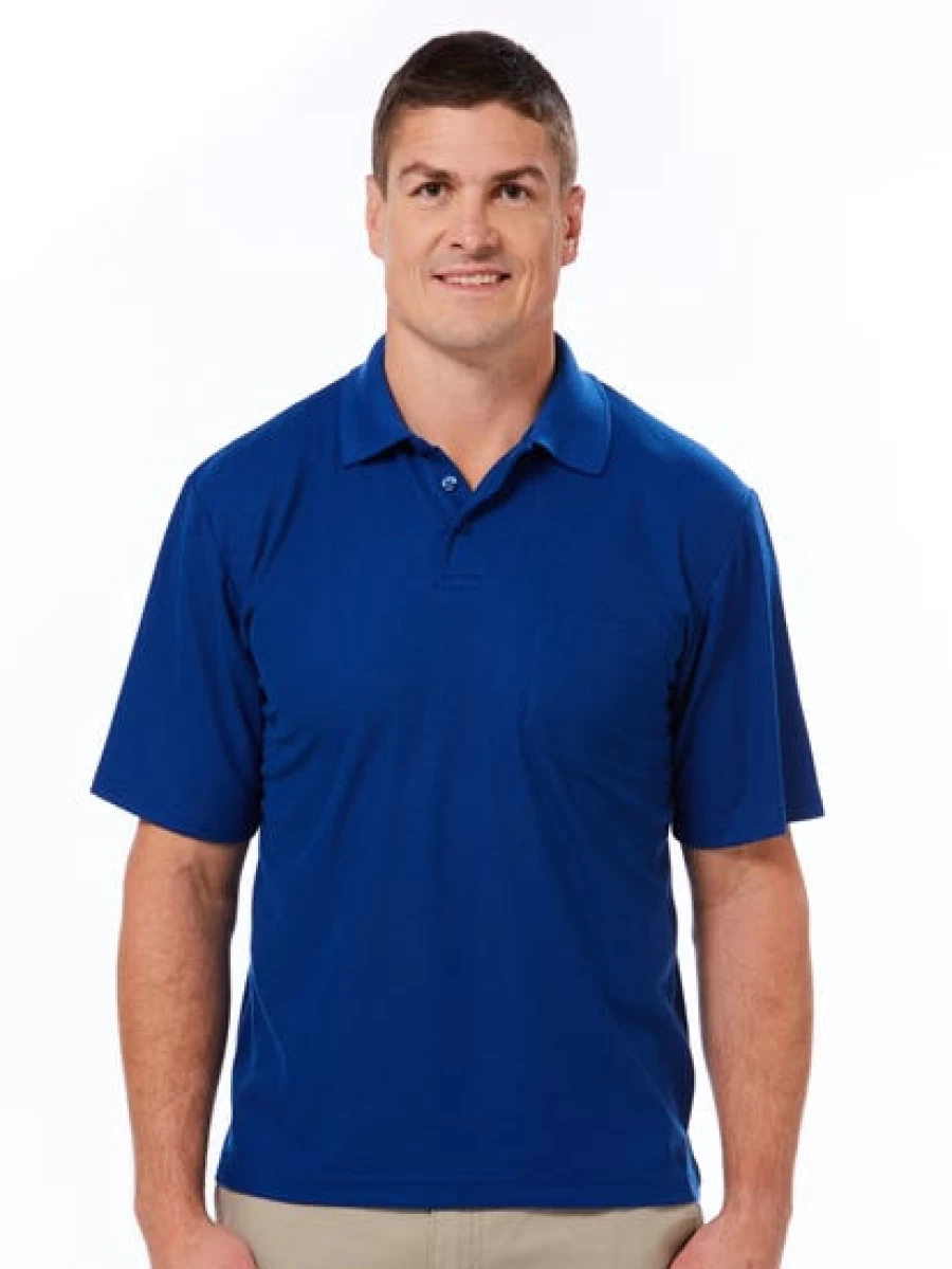 Lowes Men's Cobalt Blue Polo Shirt with Pocket - Classic Plain Top