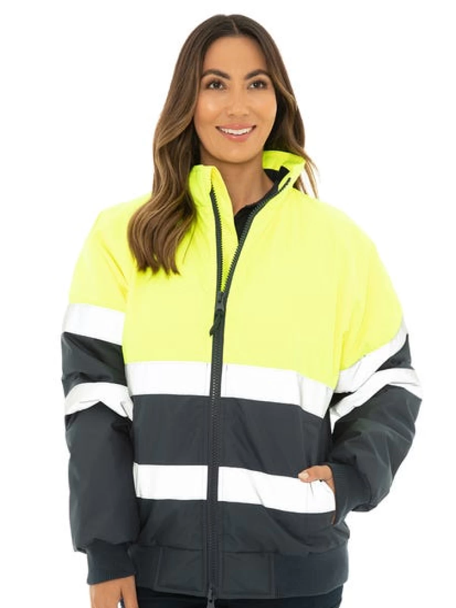 Lowes Men's Oxford High Visibility Yellow Safety Jacket - Hi-Vis Workwear for Men