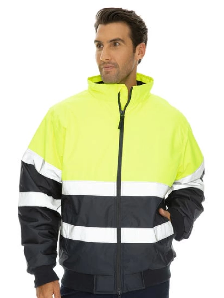 Lowes Men's Oxford High Visibility Yellow Safety Jacket - Hi-Vis Workwear for Men