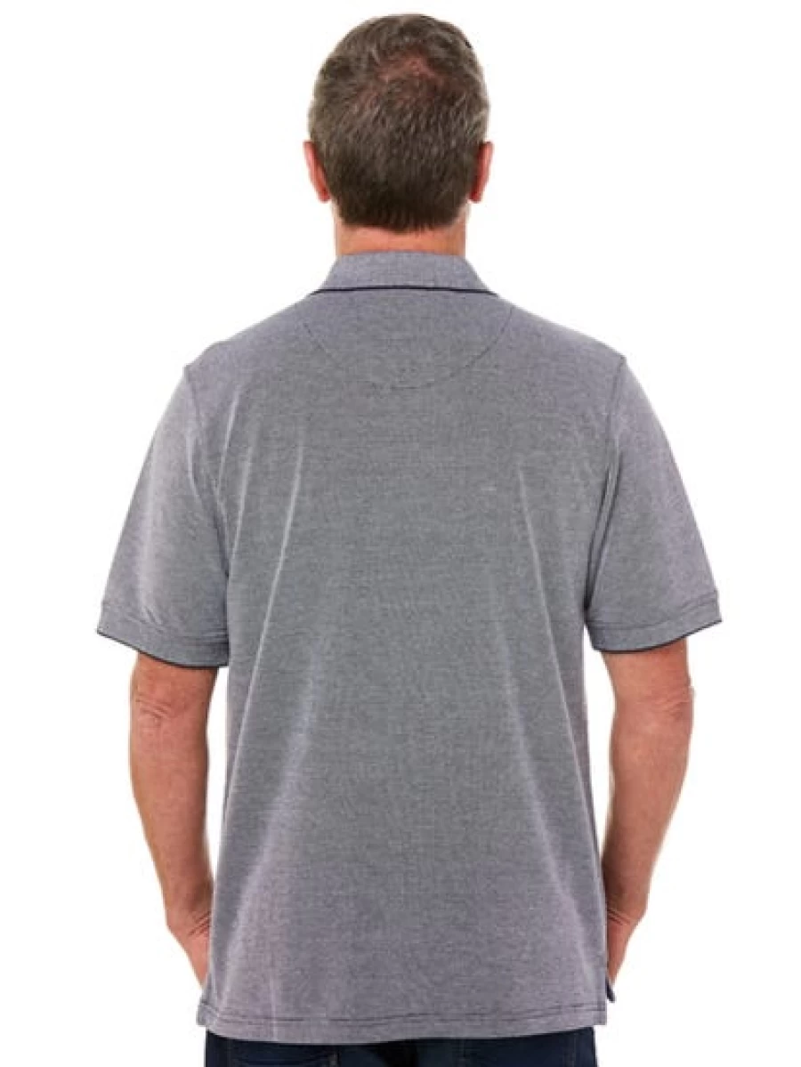 Cougars Men's Navy & White Birdseye Knit Polo Shirt