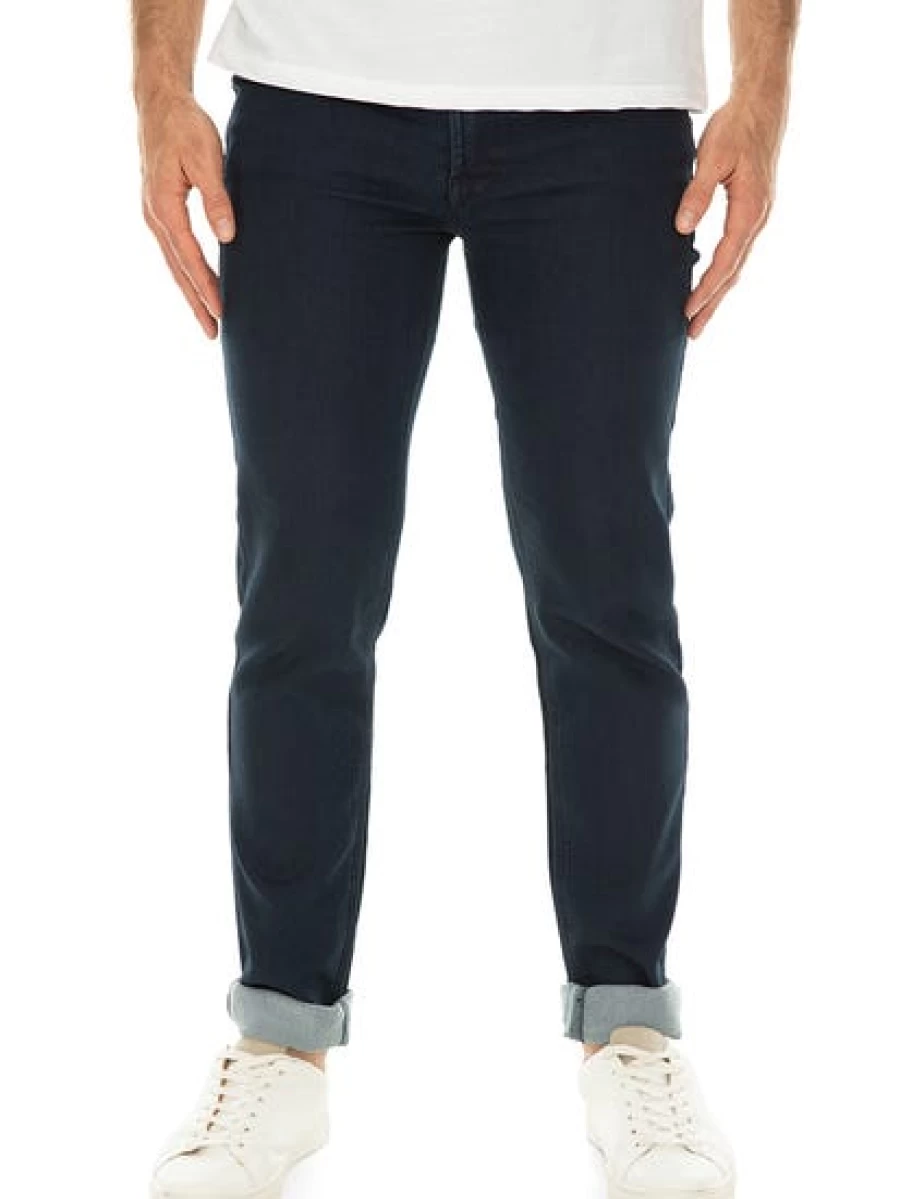 Men's Slim Fit Super Stretch Jeans in Dark Blue by Traders