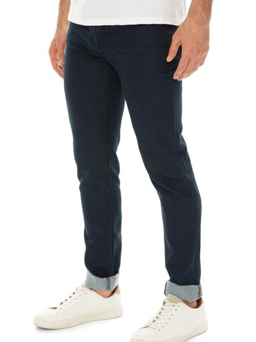 Men's Slim Fit Super Stretch Jeans in Dark Blue by Traders