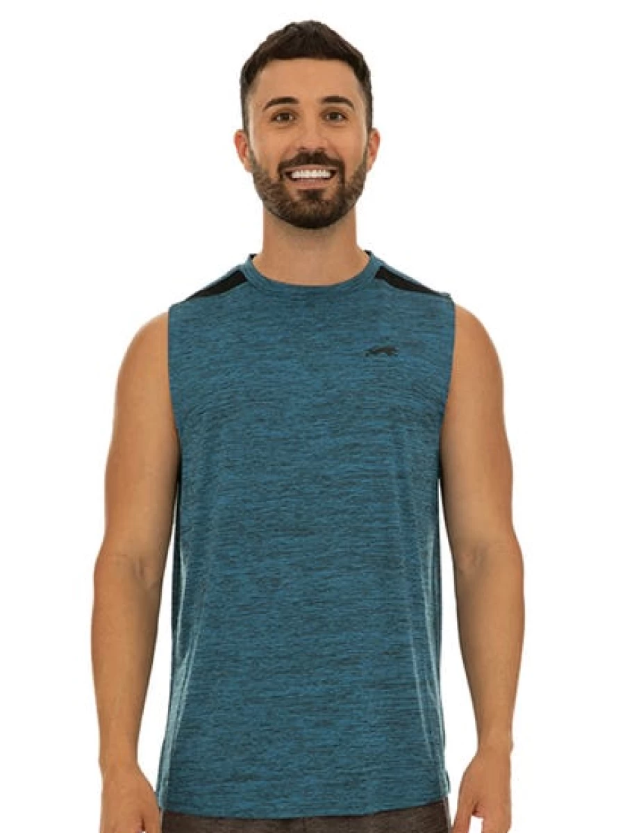 Cougars Men's Petrol & Black Workout Training Tank Top