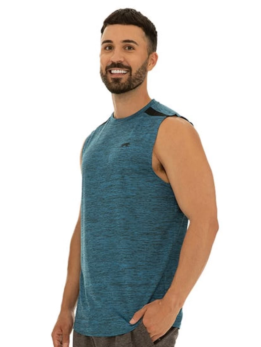 Cougars Men's Petrol & Black Workout Training Tank Top