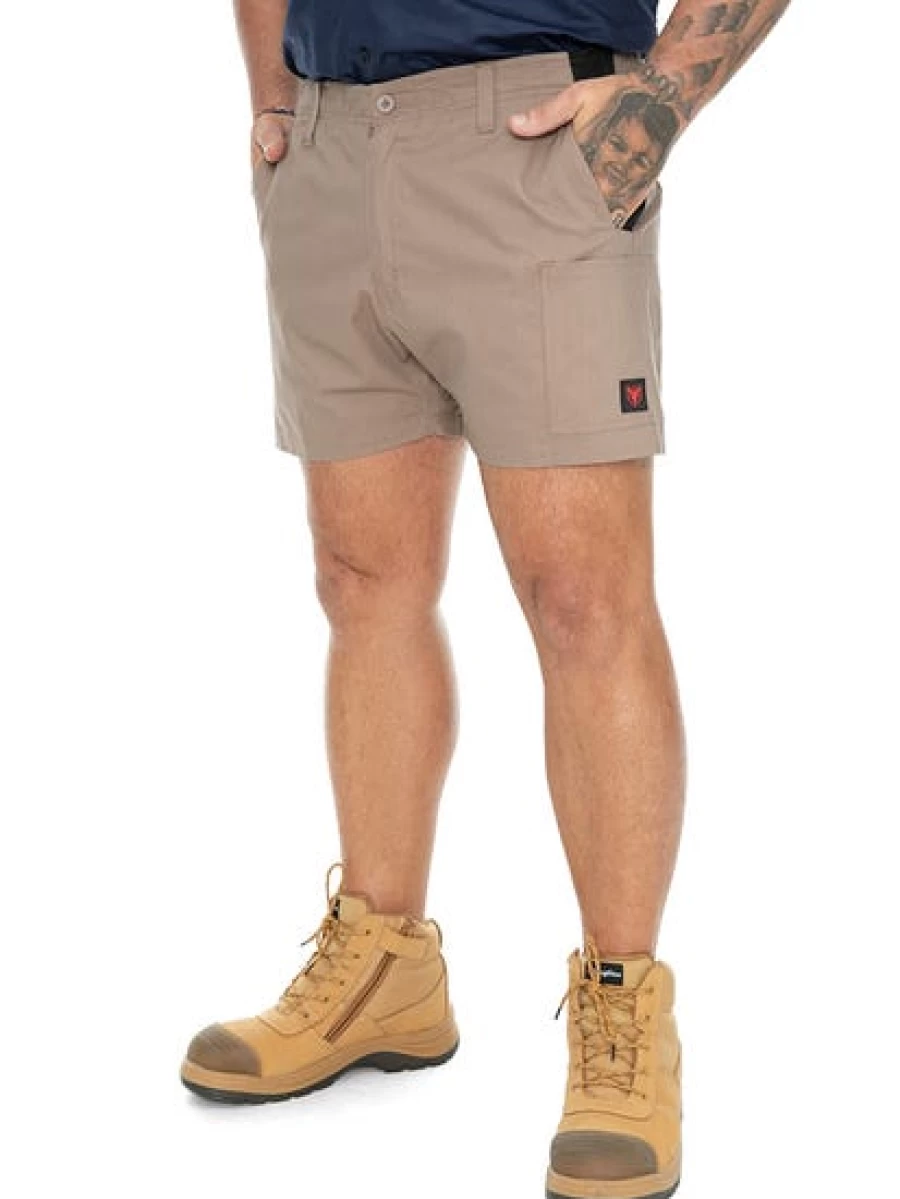 Men's Traders Ripstop Work Shorts - Durable Stone-Colored Utility Shorts for Professionals