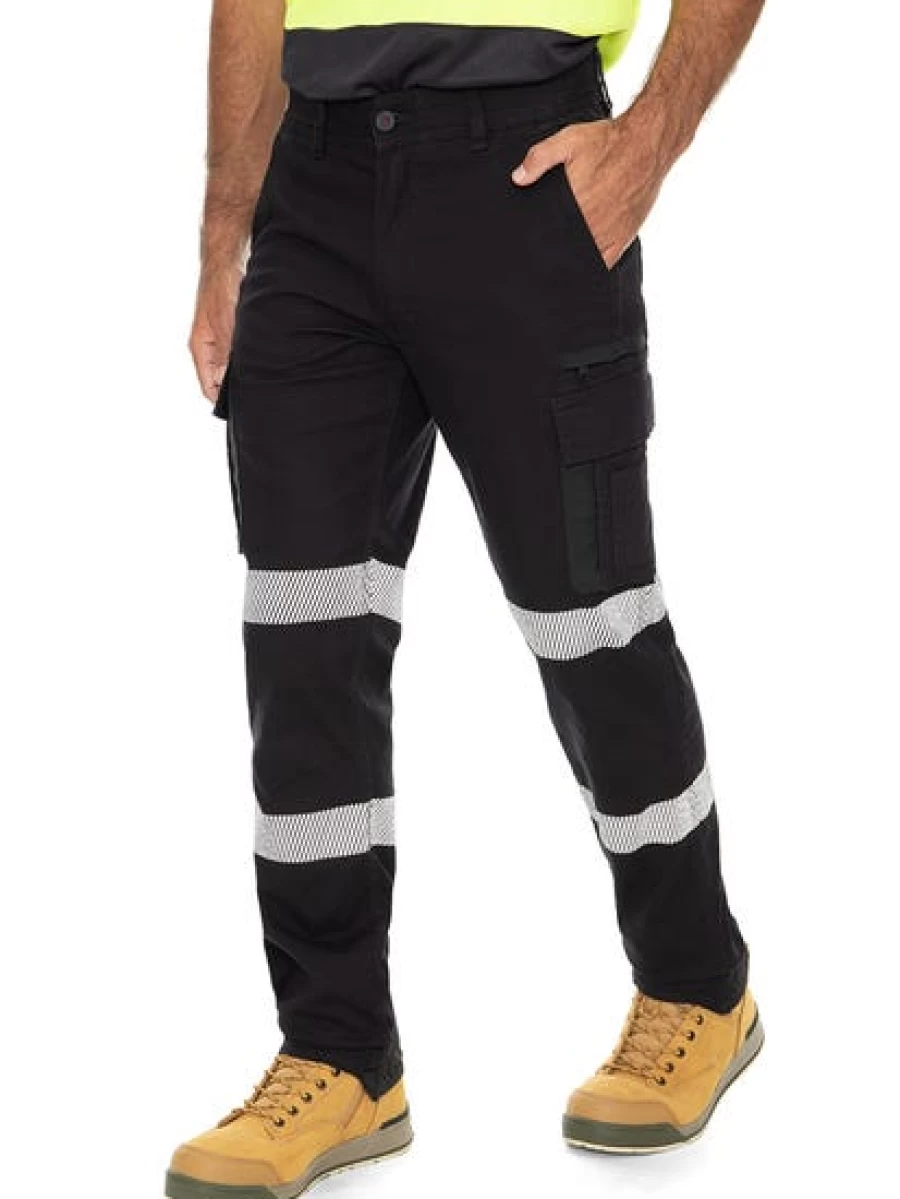 Men's Traders Navy Reflective Cargo Work Pants - High Visibility Utility Trousers