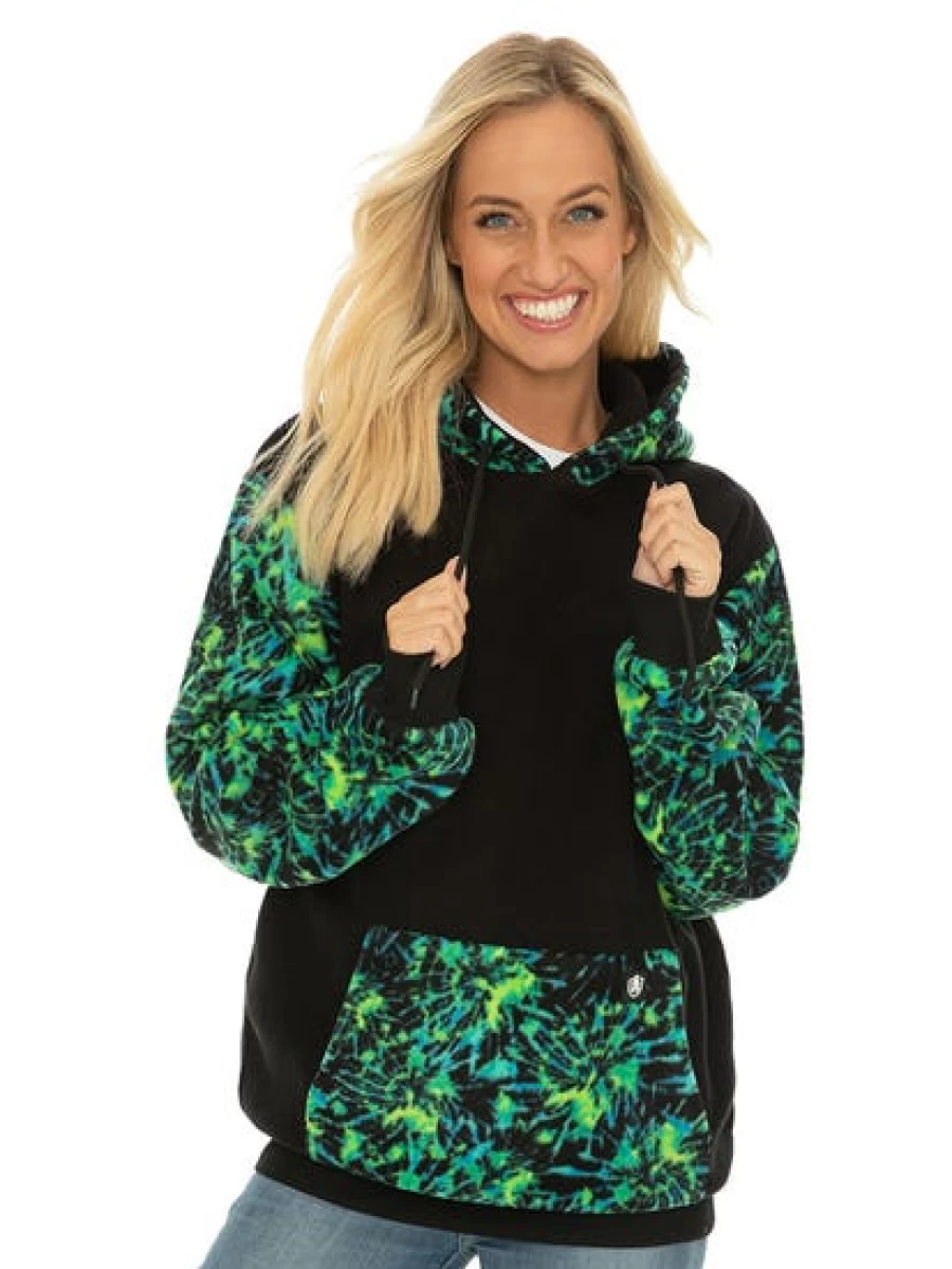 Men's TROJAN Fleece Hoodie - Black & Aqua Color Unisex Style