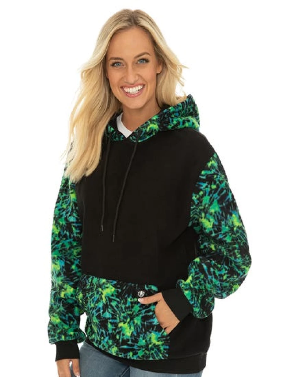 Men's TROJAN Fleece Hoodie - Black & Aqua Color Unisex Style