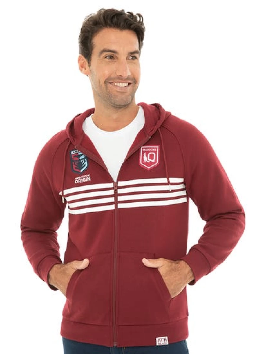 Licensed Men's QLD Zip-Up Hoodie for Men - Premium Comfort & Style
