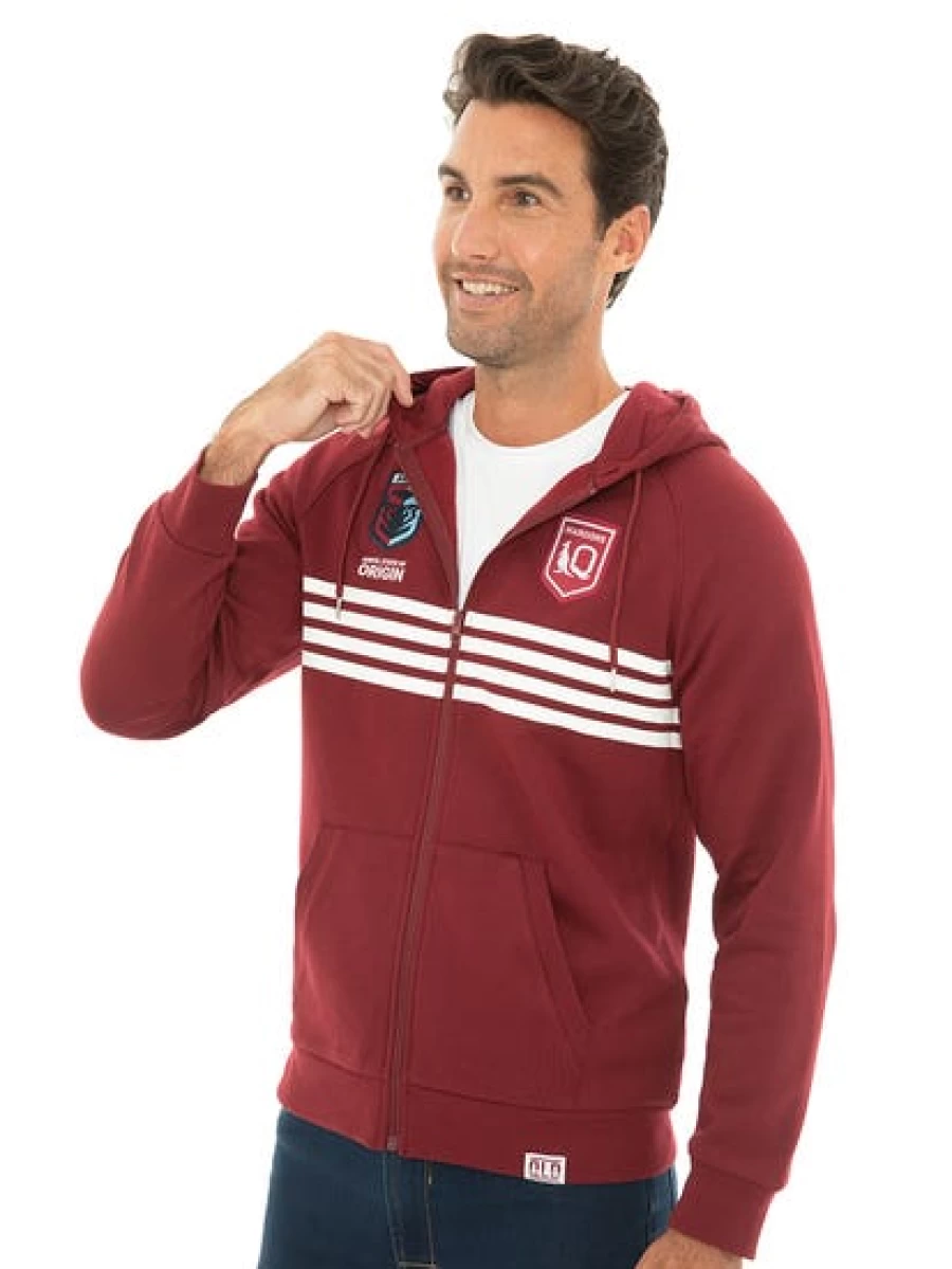 Licensed Men's QLD Zip-Up Hoodie for Men - Premium Comfort & Style