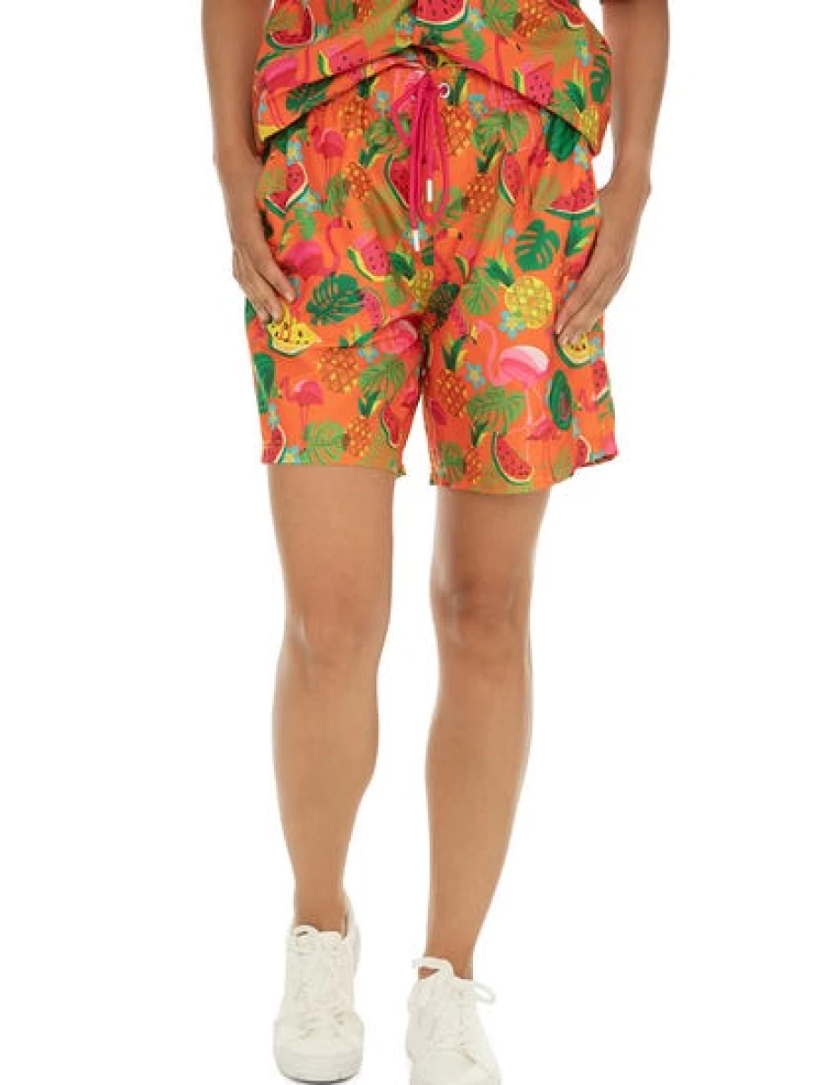 Riley Adams Men's Fruity Flamingo Print Matching Party Shorts