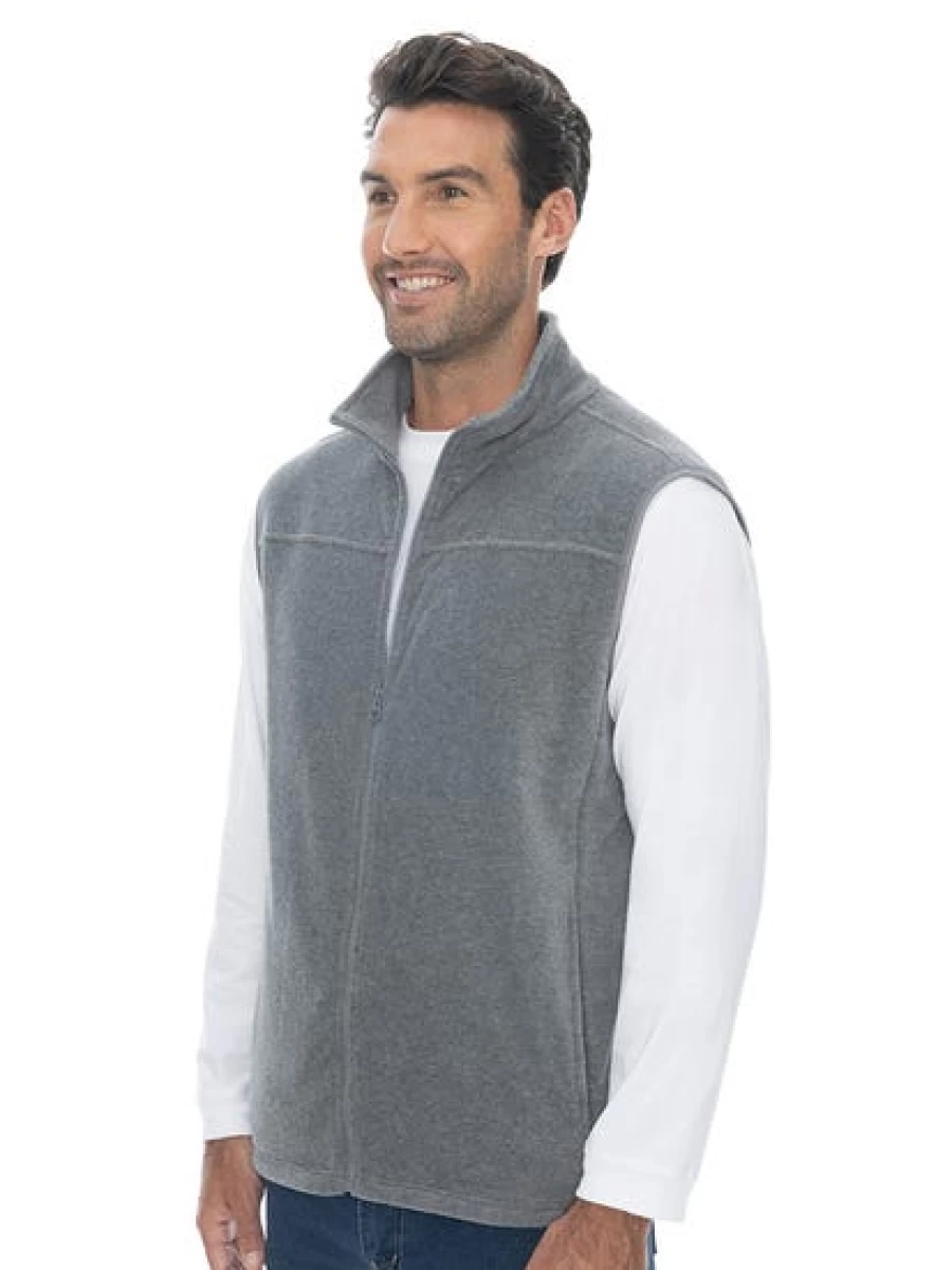 Lowes Men's Grey Marle Polar Fleece Vest - Warm & Comfortable Winter Wear