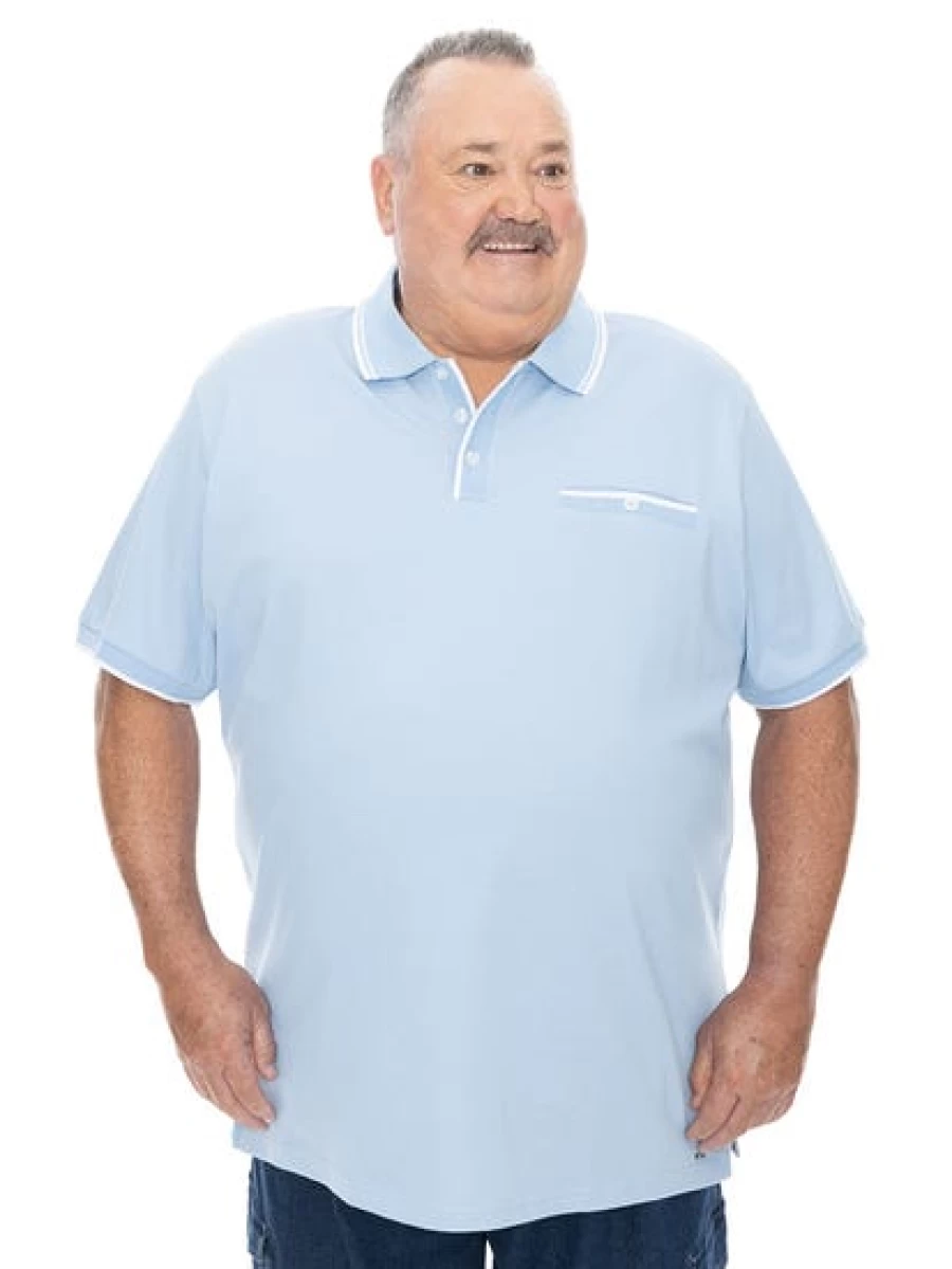 Built N Fit Men's Sky Blue Polo Shirt - Big & Tall Comfort Fit