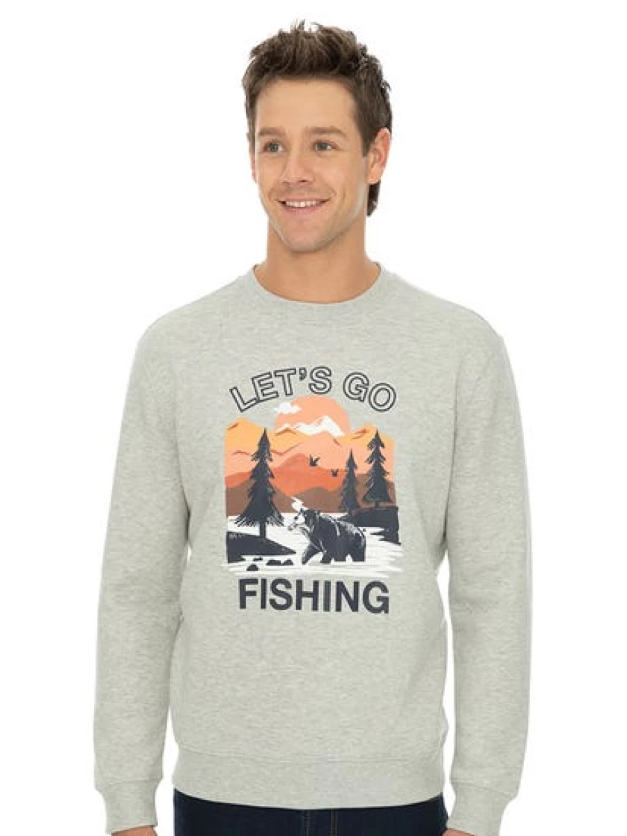 Lowes Men's Casual Fishing Graphic T-Shirt - Grey Sloppy Joe Tee