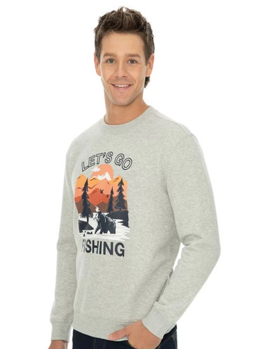 Lowes Men's Casual Fishing Graphic T-Shirt - Grey Sloppy Joe Tee