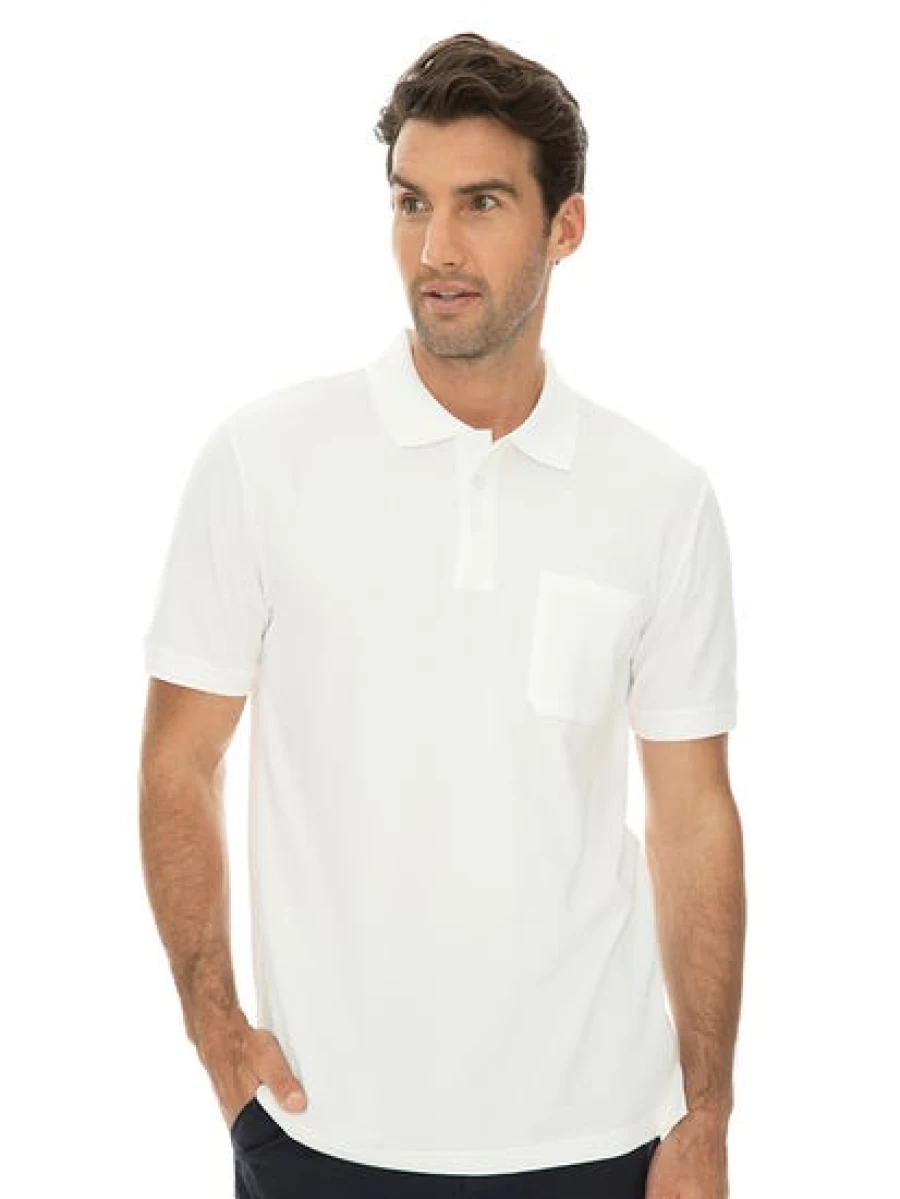 Lowes Men's Stretch Cotton Polo Shirt - Comfortable & Breathable White Polo for Men