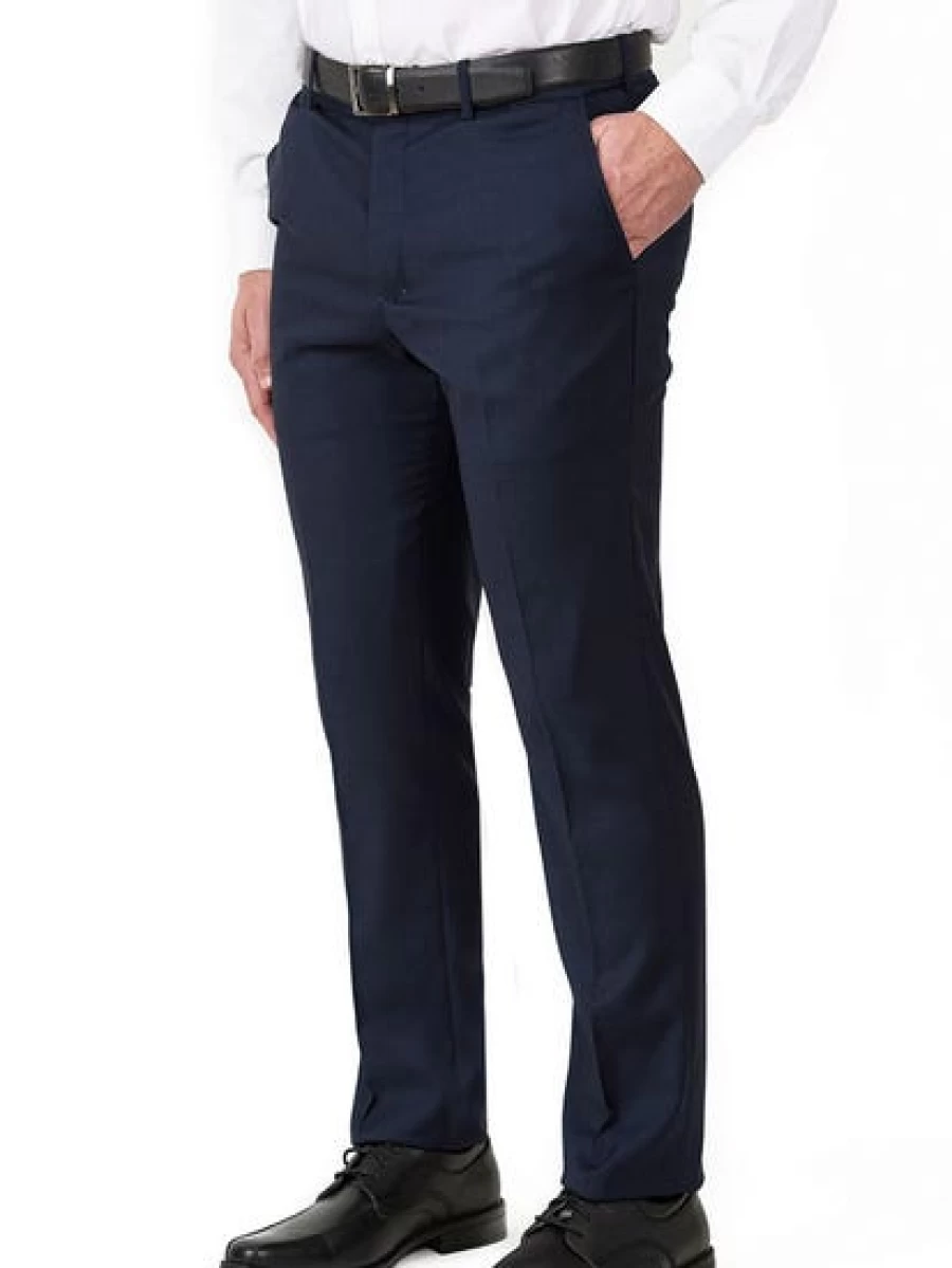 Perizzi Men's Navy Slim Fit Suit Trousers for Formal Wear