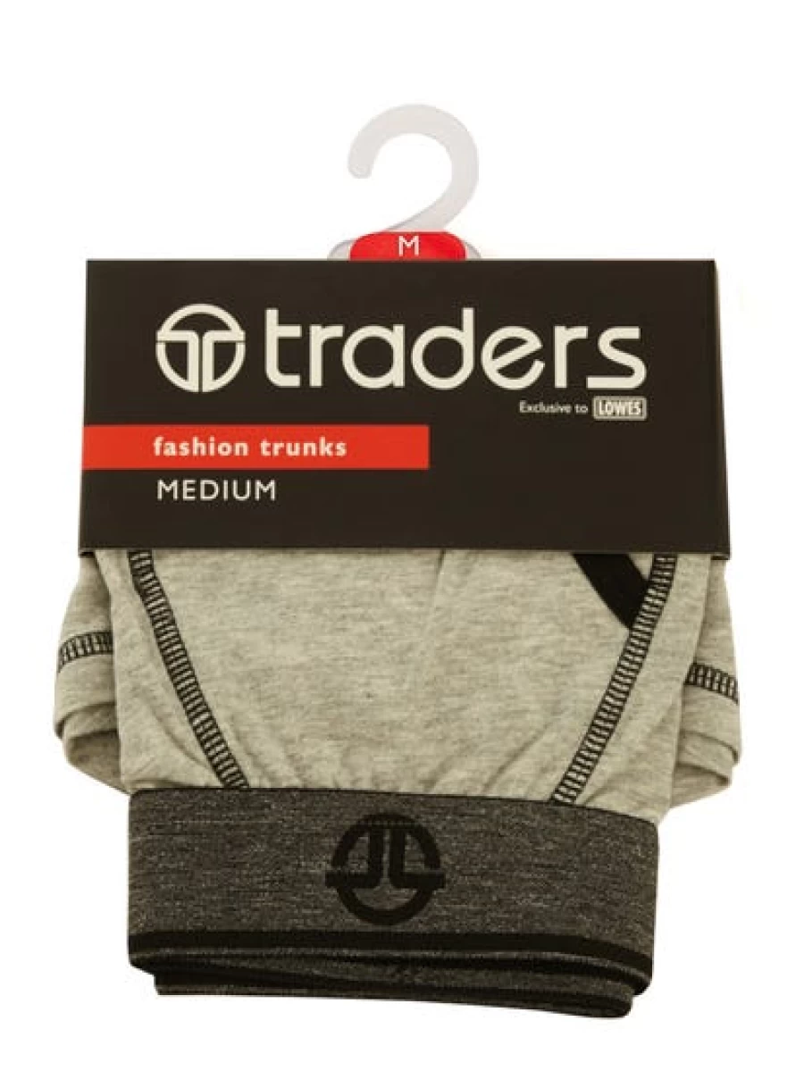 Lowes Men's Grey Marle Traders Trunks - Comfortable & Stylish Swimwear