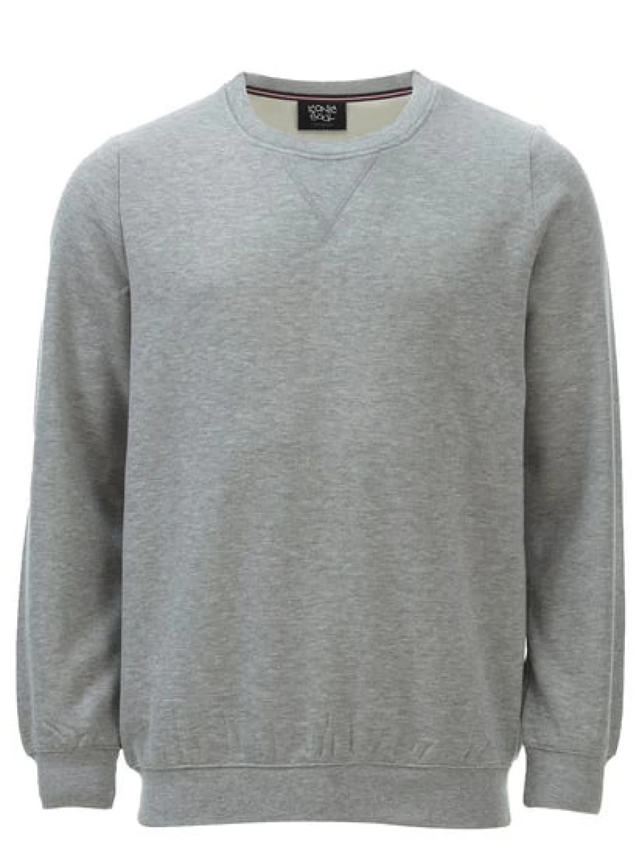 Iconic Soul Men's Grey Fleece Crewneck Sweatshirt - Soft Comfortable Pullover